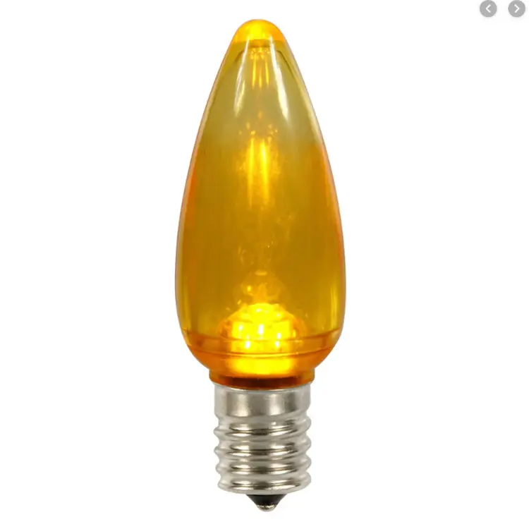 家の装飾のための新着C9滑らかな透明な黄色のLED電球