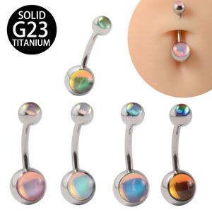 G23 Titanium Flash <span class=keywords><strong>Film</strong></span> Nombril Anneaux de nombril Piercing incurvé Anneaux de ventre colorés pour les femmes Fashion Body Piercing Jewelry - Product Image 1