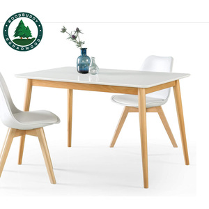 Mesa de Comedor Woodbuddy Rectangular con Tapa de Madera Sólida, Diseño Moderno para Hogar, Oficina o Espacio de Estudio - Product Image 1