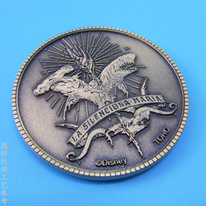 Pièce commémorative en alliage de bronze gravée en forme de crâne, médaillon de collection au design 3D - Product Image 3