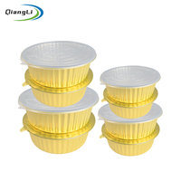 Bol rond en aluminium jetable de 3000 ml, résistant, compatible micro-ondes, pour emballage alimentaire, avec couvercles en PP