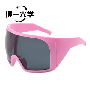 Large Frame Wraparound Sunglasses Black PC Lens UV400 Protection Outdoor Sports <b>Eyewear</b> - Product Image 3
