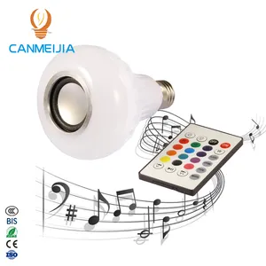 New! E27 12 watt Smart RGB Wireless Speaker music playing Bulb Dimmable LED bulb light with remote control