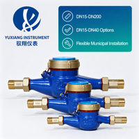 High Precision Multi-Jet Mechanical Water Meter DN15 DN20 DN25 Brass Body Dry/Wet Dial Household Liquid Flow Meter IP68 OEM