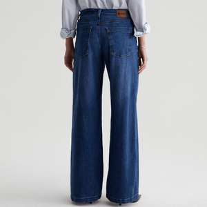 <span class=keywords><strong>Jeans</strong></span> Palazzo da <span class=keywords><strong>Donna</strong></span> a Vita Bassa in Denim Elasticizzato da 10 oz, Traspiranti ed Ecologici, Gamba Super Larga, Indaco Sbiadito, Morbidi - Vendita all'Ingrosso - Product Image 3