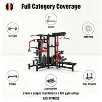 Appareil de musculation multi-stations en acier avec double tour de poids, rack à squats, module pour exercices des bras et des jambes, banc long, capacité 360 kg, pour salle de sport