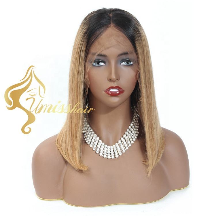 Miel rubia pelo peluca del pelo humano