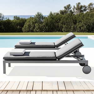 Tumbona Moderna con Ruedas de Aluminio, Tela Impermeable, Resistente a los Rayos UV y Diseño Ecológico para Uso en Exteriores en Hoteles - Product Image 6