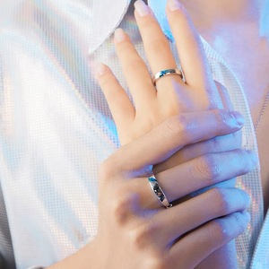 Anillos de Pareja con Diseño Antiguo Plateados en Plata, Modernos, para <span class=keywords><strong>Hombre</strong></span> y Mujer, para Boda, Compromiso, Fiesta, Regalo de San Valentín - Product Image 6