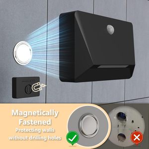 USB Rechargeable LED Wall Lamp Sensor Control Black Plastic Minimalist Design 2700K Warm White <b>Light</b> Wall Mounted for Bedroom - Product Image 6
