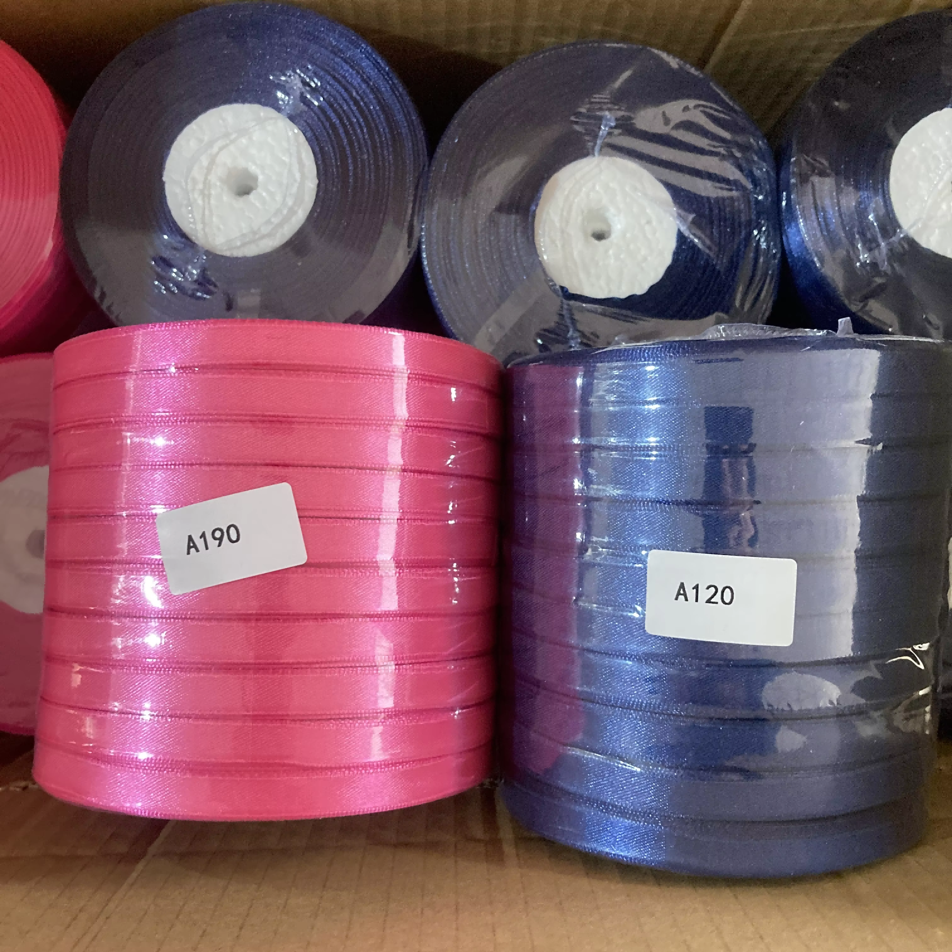 Byron Wholesale Custom Satin Ribbon Roll 1/2'' Satin Ribbon 1.2 cm for Floral Bouquets Gift Wrap