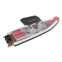 Bateaux semi-rigides gonflables de pêche commerciale Yoolwin de 32 pieds, haute performance, avec cabine et T-top rigide, fabrication chinoise