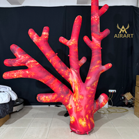 Ornement de corail rouge gonflable personnalisé, ballon gonflable en herbe marine pour la décoration