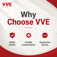 VVE Haute Qualité 8 #   Glissière de fermeture éclair en résine à dents en Y, écologique, à verrouillage automatique, pour tentes et vêtements d'extérieur, robuste