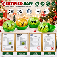 Vente en gros Jouet Squishy Mystère Grinch de Noël, Gelée Pailletée à Remontée Lente, Anti-stress, Boîte Surprise, Cadeau, Personnalisation OEM
