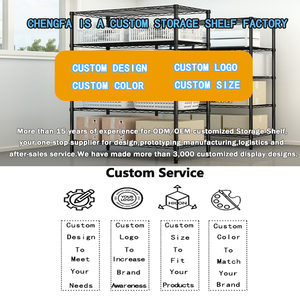 כבד 6 <span class=keywords><strong>tier</strong></span> מדפי מדפי מתכת עבור חנות עם גלגלי מתכת מדף אחסון מדף - Product Image 4