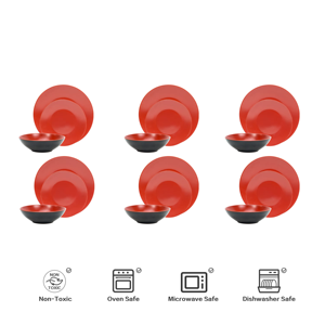 Semtember Promotion Round Houseware Steak Plate Low Price Tableware Set China Factory Stoneware Dinnerware Set Food Grade for 6 - Product Image 5