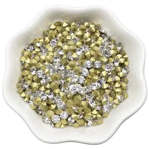 Berlian Air Dasar Tajam, Titik Kaca Berkilau Berlian Imitasi Longgar Batu Kristal Harga Langsung Pabrik Berlian Imitasi