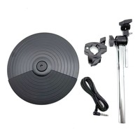 11-inch Double-zone Semi-enclosed Rubber Cymbal Expansion Kit Includes Bracket Connecting Wires for Electronic Drums.