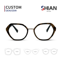 Montura de Gafas Ópticas de Lujo Unisex SHIAN SAO34, Montura Completa, Lentes de PC, Diseño Redondo Personalizable para Uso Diario