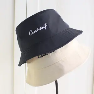 Winter Bucket Hats YKH Wholesale Custom Embroidery Logo Custom Design Cotton Winter Fashion Embroidered Bucket Hat With Your Own Logo