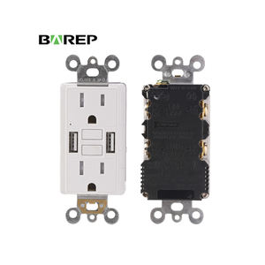 Barep ETLリストホワイト<span class=keywords><strong>15</strong></span> <span class=keywords><strong>Amp</strong></span> <span class=keywords><strong>GFCI</strong></span>コンセントデュアルUSB-Aポート付きセルフテスト<span class=keywords><strong>GFCI</strong></span>コンセント - Product Image 2
