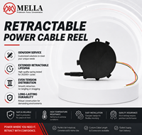Enrouleur de câble automatique Mella Mini, rétractable, en ABS ignifuge, avec fiche IEC SJTW personnalisée, 110V-250V, 6-10A, noir, 0,75M, avec affichage