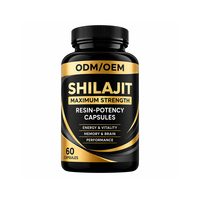 Capsules de Shilajit de l'Himalaya, antioxydant, pour la concentration mentale et le bien-être, fabrication en marque blanche, commande en gros