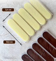 Moule de cuisson en silicone pour 5 éclairs au chocolat, desserts, longs gâteaux en forme de doigt, ustensile de pâtisserie pour la cuisine