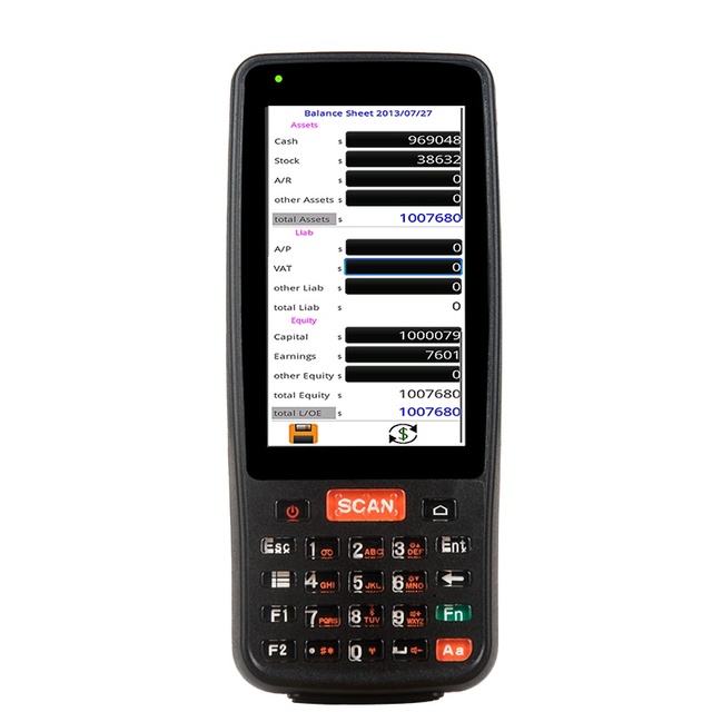 Android Handheld portable 4G Bluetooth Wifi 1d 2d Barcode Scanner With Display