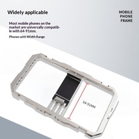 Support de téléphone portable double en métal, stabilisateur anti-tremblement, cage multi-extension pour vlog et prise de vue avec smartphone