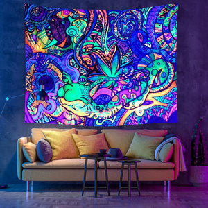 Venta al por mayor Entrega rápida Trippy <span class=keywords><strong>Tapiz</strong></span> Psicodélico Espiritual <span class=keywords><strong>Tapiz</strong></span> de dibujos animados - Product Image 1