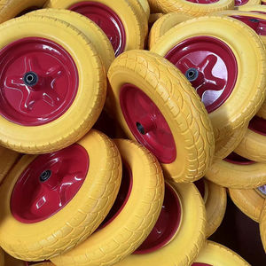 Neumático de espuma de PU maciza 4.80/4.00-8 para carretilla, antipinchazos, con rodamientos de 5/8" y 3/4", para carretilla de mano, carrito de herramientas, negro, 16 pulgadas - Product Image 3