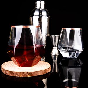 Tasses à vin <span class=keywords><strong>en</strong></span> <span class=keywords><strong>plastique</strong></span> transparent incassables <span class=keywords><strong>en</strong></span> diamant à bord <span class=keywords><strong>en</strong></span> or rose de 12oz verres à <span class=keywords><strong>champagne</strong></span> jetables incassables sans BPA - Product Image 1