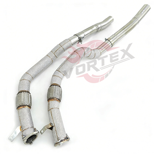 Tuyau d'échappement avant haute performance Vortex pour Audi RS6 RS7 C8 4.0T 2019- Kit d'échappement de course en acier inoxydable - Product Image 5