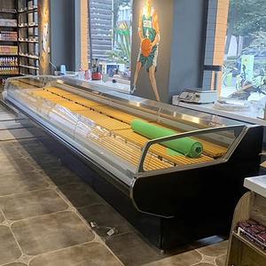 Congélateur horizontal commercial pour la présentation de la viande en supermarché, côtes de porc - Vitrine de fraîcheur écoénergétique - Product Image 1