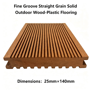Planches de terrasse extérieures en WPC <span class=keywords><strong>massif</strong></span>, grain droit, rainures fines, 140mmx25mm, étanches, longueur personnalisable, personnalisation de la couleur, commandes en gros - Product Image 1