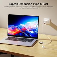 Adaptateur chargeur casque USB-C 3,5 mm Biaze neuf, charge rapide PD 60W, DAC haute résolution, compatible appels, répartiteur compact en aluminium