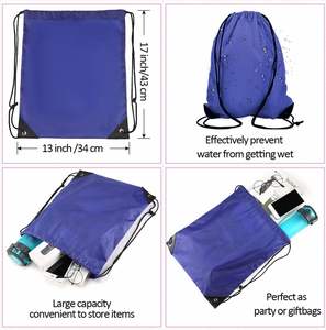 Wholesale Customized Promotional Cinch Bag Polyester Nylon Drawstring Shop <b>Backpack</b> with Custom Logos - Product Image 3