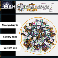 Table de Mahjong d'intérieur en stock local aux États-Unis, table de poker en acrylique sculpté à 4 couches avec équipements de salon de thé pour le jeu de hasard