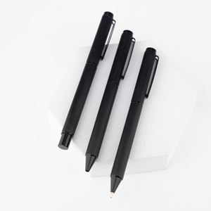 Bolígrafo de Aluminio Negro Cepillado con Acabado Mate Personalizado, Bolígrafos de Punta Redonda / Bolígrafos de Rodillo / Lápiz Mecánico - Product Image 4