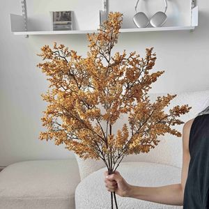 Bouquet de fleurs artificielles en soie, style séché, branches brun doré, décoration intérieure, accessoires de mariage - Product Image 1