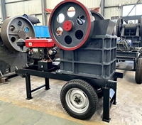 Concasseur à mâchoires portable Henan Yiwei PE150*250 avec moteur AC 15-55 kW, facile à utiliser pour la construction, concassage de roches et de pierres