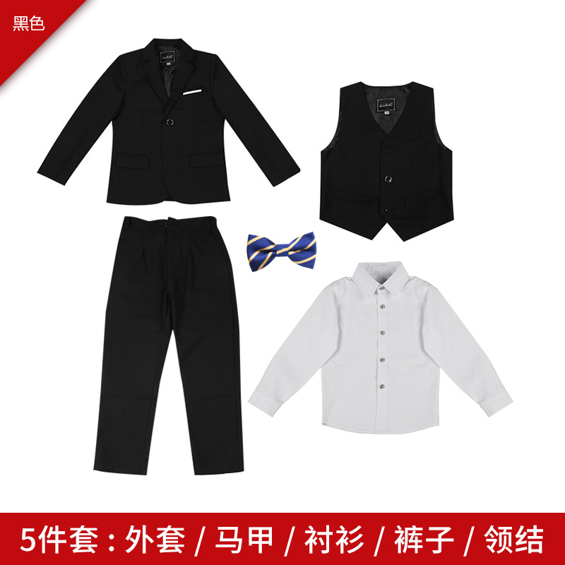 Five-piece black suit