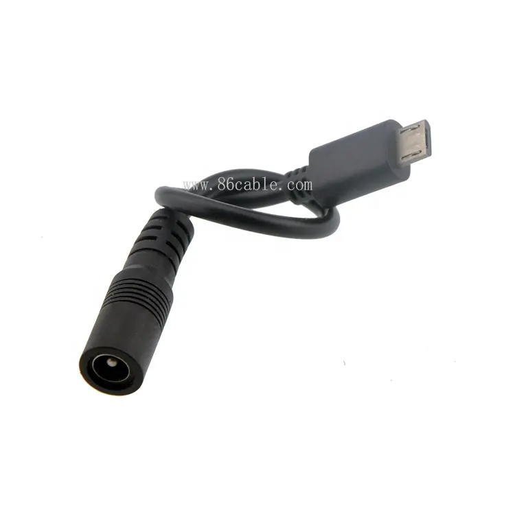 Swallowtech 5V Micro B USB Male To Dc 2.1Mm/2.5Mm Female Adapter Dc Charger Power Cable,6Inches,Black Or White