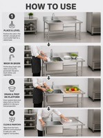 Éviers en acier inoxydable Intlk exceptionnels pour cuisines commerciales, revêtement autonettoyant, finition brossée mate, garantie 3 ans, 800 kg/m