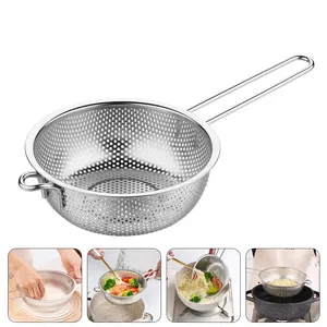 Passoire passoire <span class=keywords><strong>panier</strong></span> maille acier cuillère cuisine riz inoxydable bol écumoire légumes lavage fruits lavage passoires vidange métal - Product Image 2