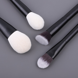 18pcs Nano Fiber Synthetic Hair Makeup Brush Set Black Wood Handle Soft Flat Fan Face Eye Powder Eyeshadow Cosmetic Brushes - Product Image 4