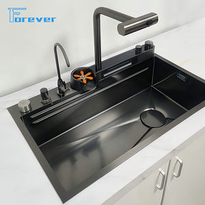 Évier de cuisine numérique intelligent Évier de cuisine à cascade en nid d'abeille biomimétique SUS304 nanomètre en acier inoxydable à cuvette unique - Product Image 2