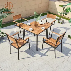 Luxuriöser Tulpen tisch und Stuhl Set mit 4 Esstischen Set Französisch Restaurant Hotel Gartenmöbel Terrasse Gartens tühle im Freien